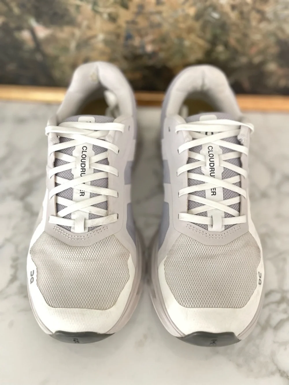 On Cloudrunner Running Shoes Womens Size 8 White & Gray Comfort Walking - Picture 3 of 8